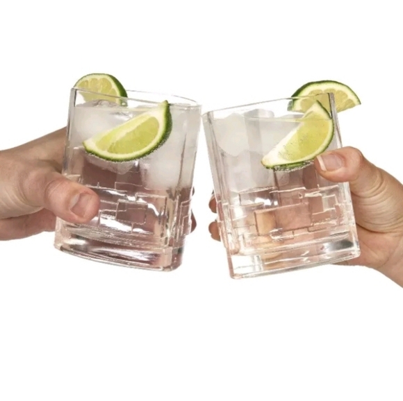 JoyJolt Revere Drinking Glass, 13 Oz Set of 2 Double Old Fashioned Glasses New - Picture 3 of 6